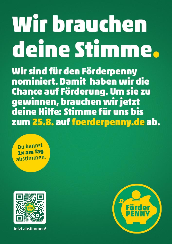 Banner mit Aufruf zur Unterstützung