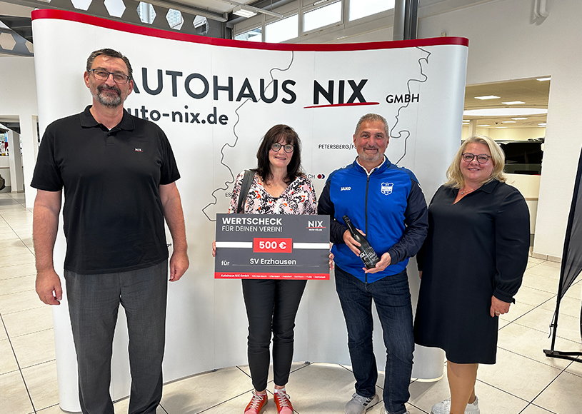 SV Erzhausen gewinnt bei Vereinsgewinnspiel Autohaus NIX